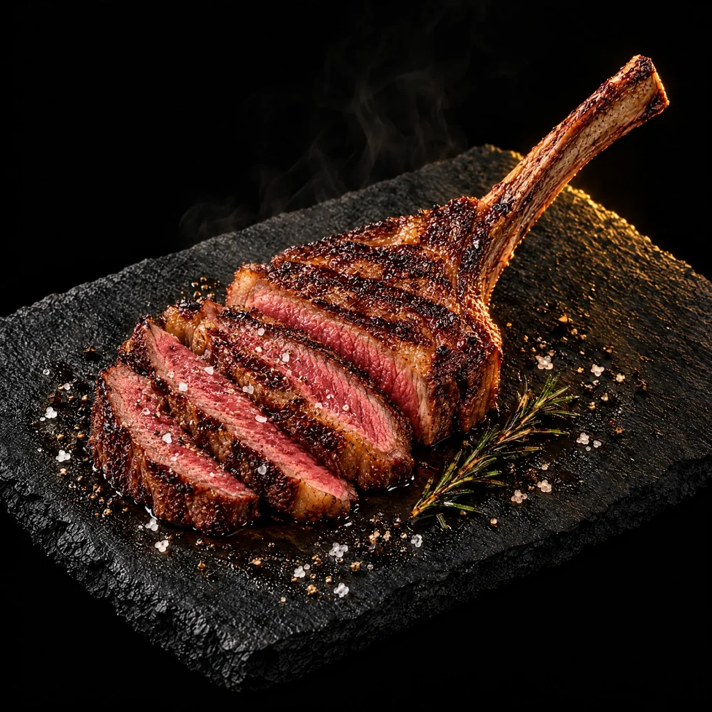Tomahawk, cooked